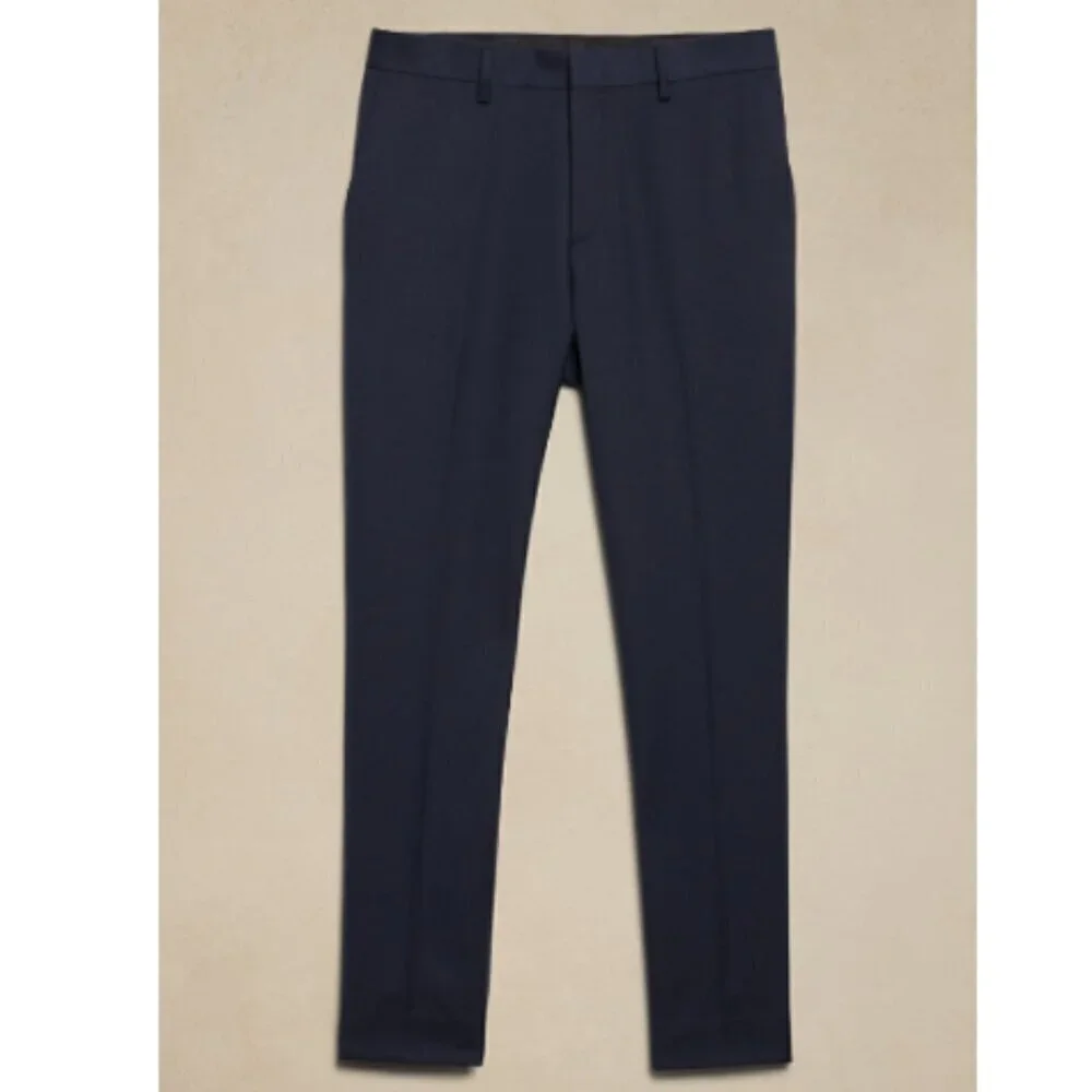 Banana Republic Tailored Fit Wool Blend Navy Blue Suit Size 32W Pants NWT $200
